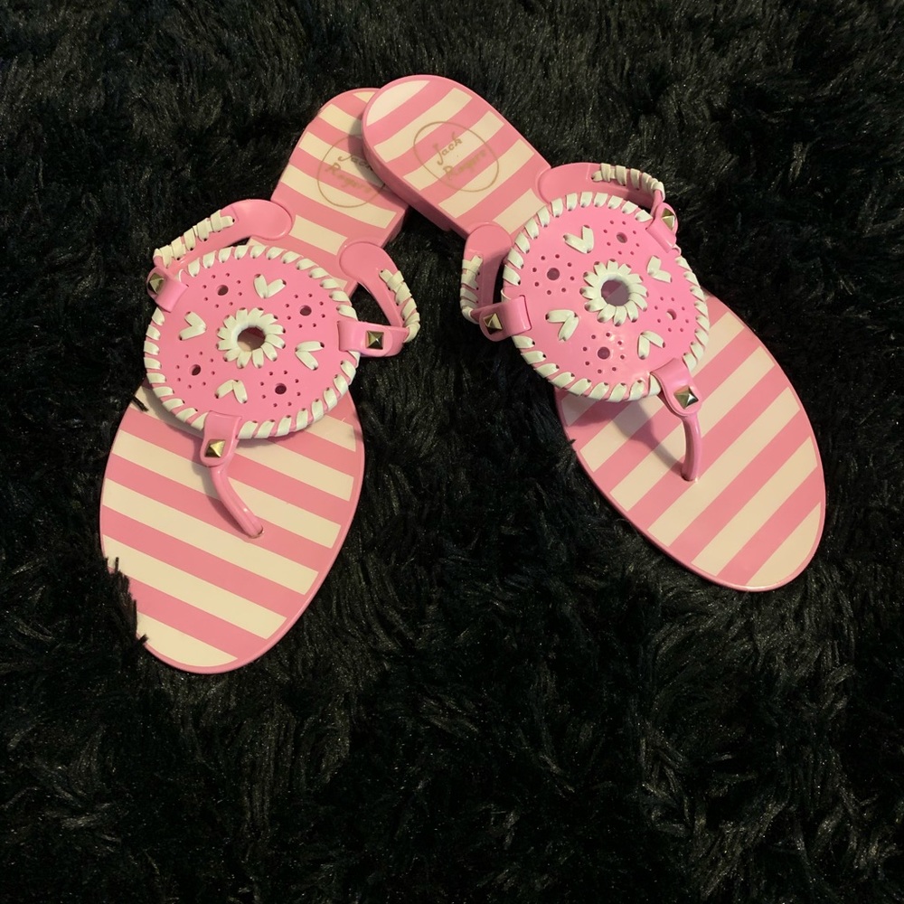 JACK ROGERS GEORGICA STRIPPED JELLY SANDALS
